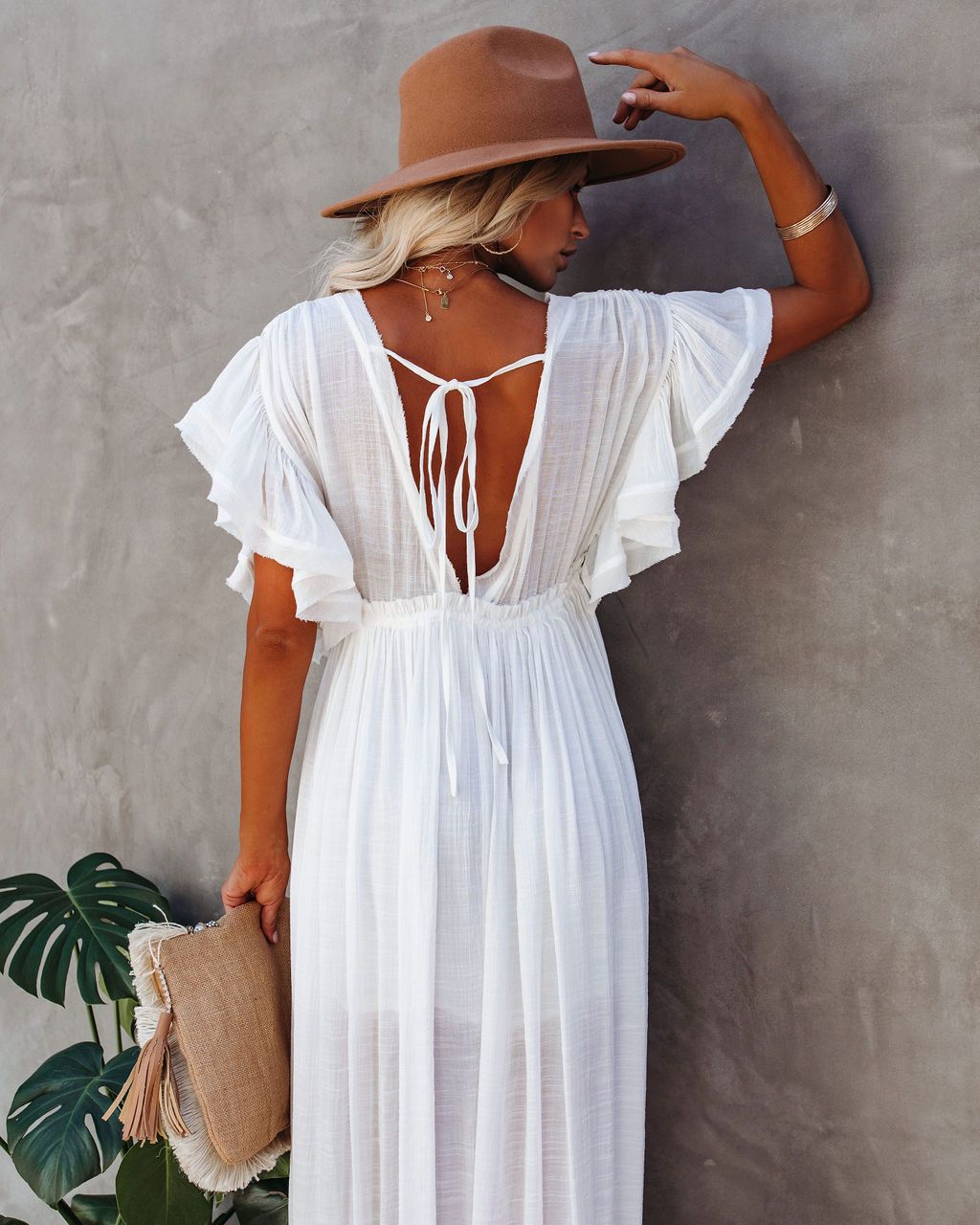 Vestido Largo Blanco Estilo Bohemio