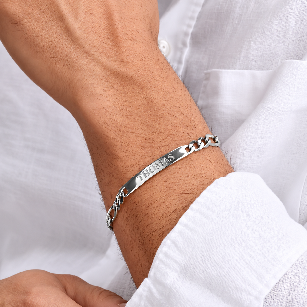 Pulsera Amigo para hombre - Plata
