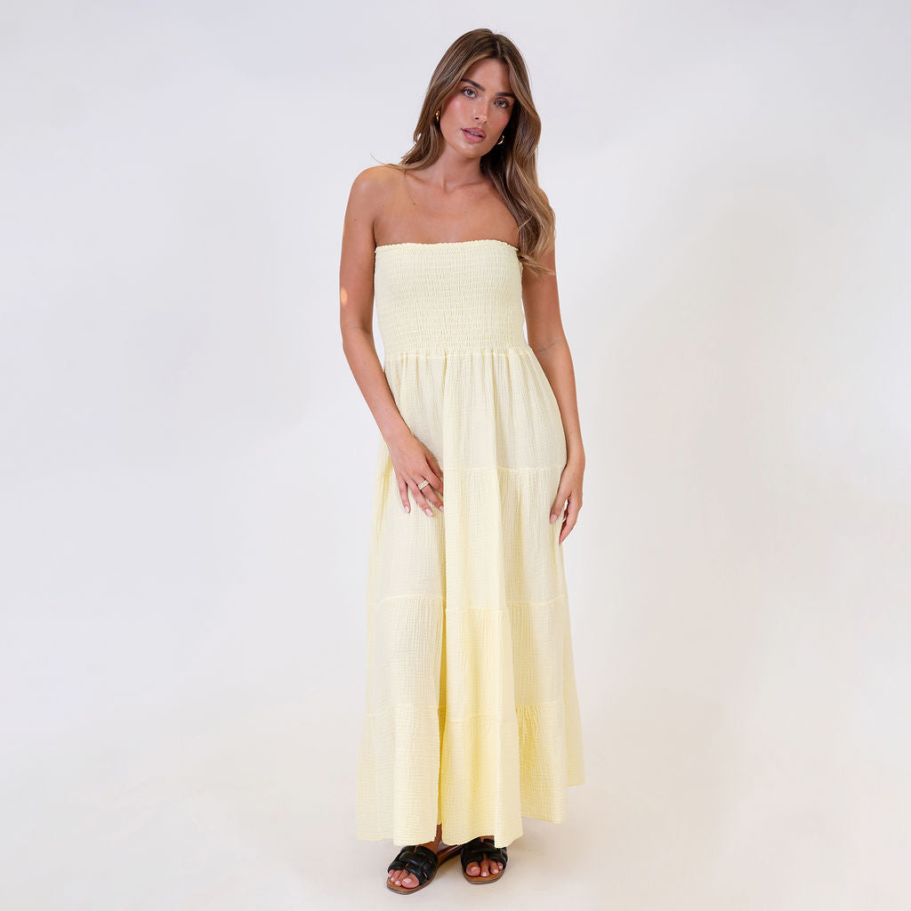 vestido tipo bandeau