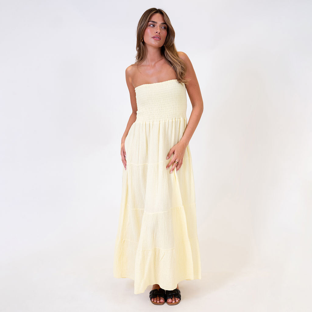 vestido tipo bandeau