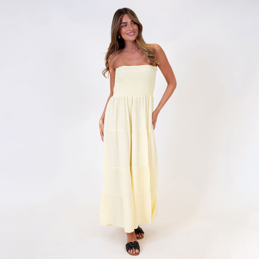 vestido tipo bandeau