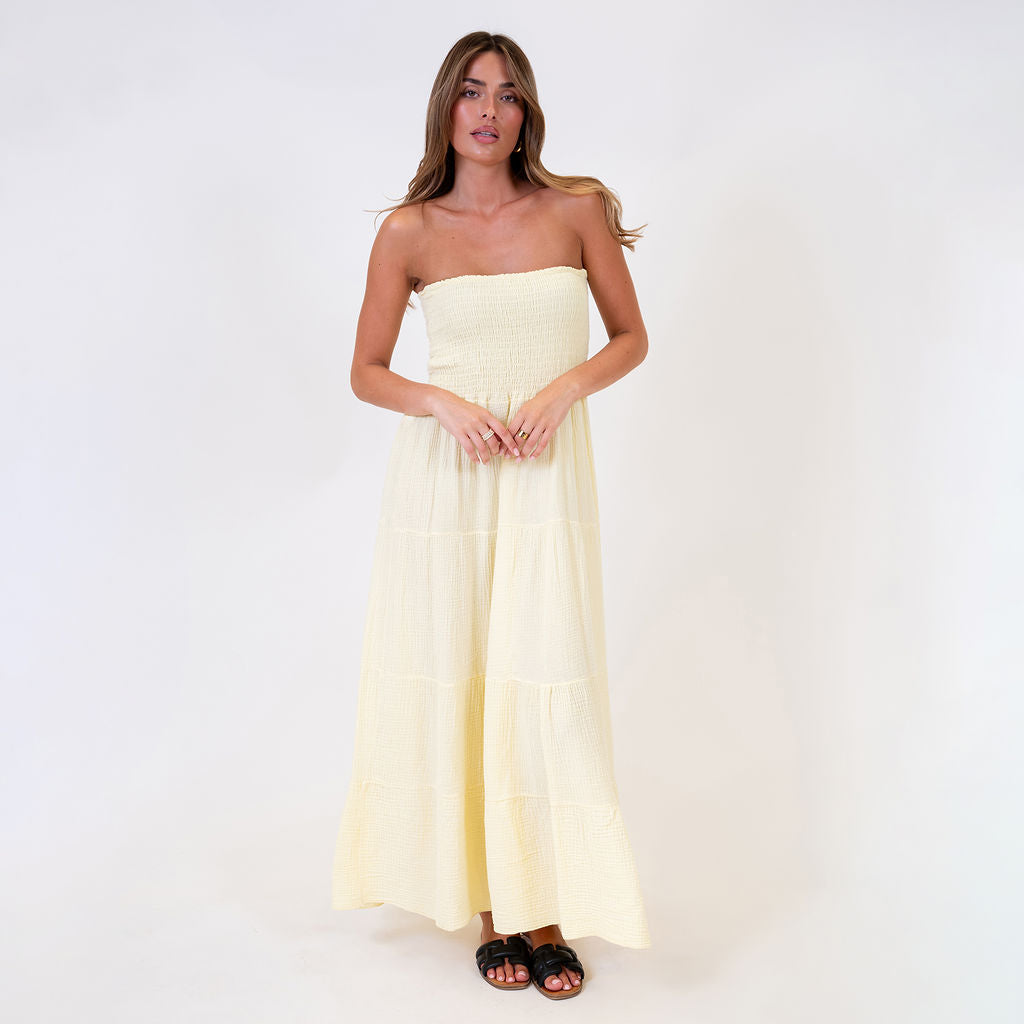 vestido tipo bandeau