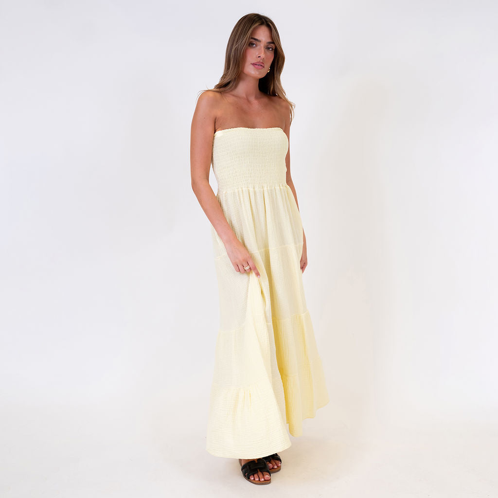 vestido tipo bandeau