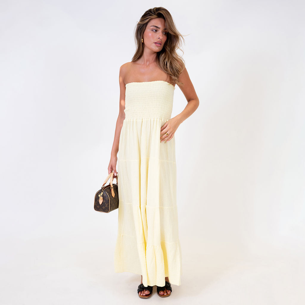 vestido tipo bandeau