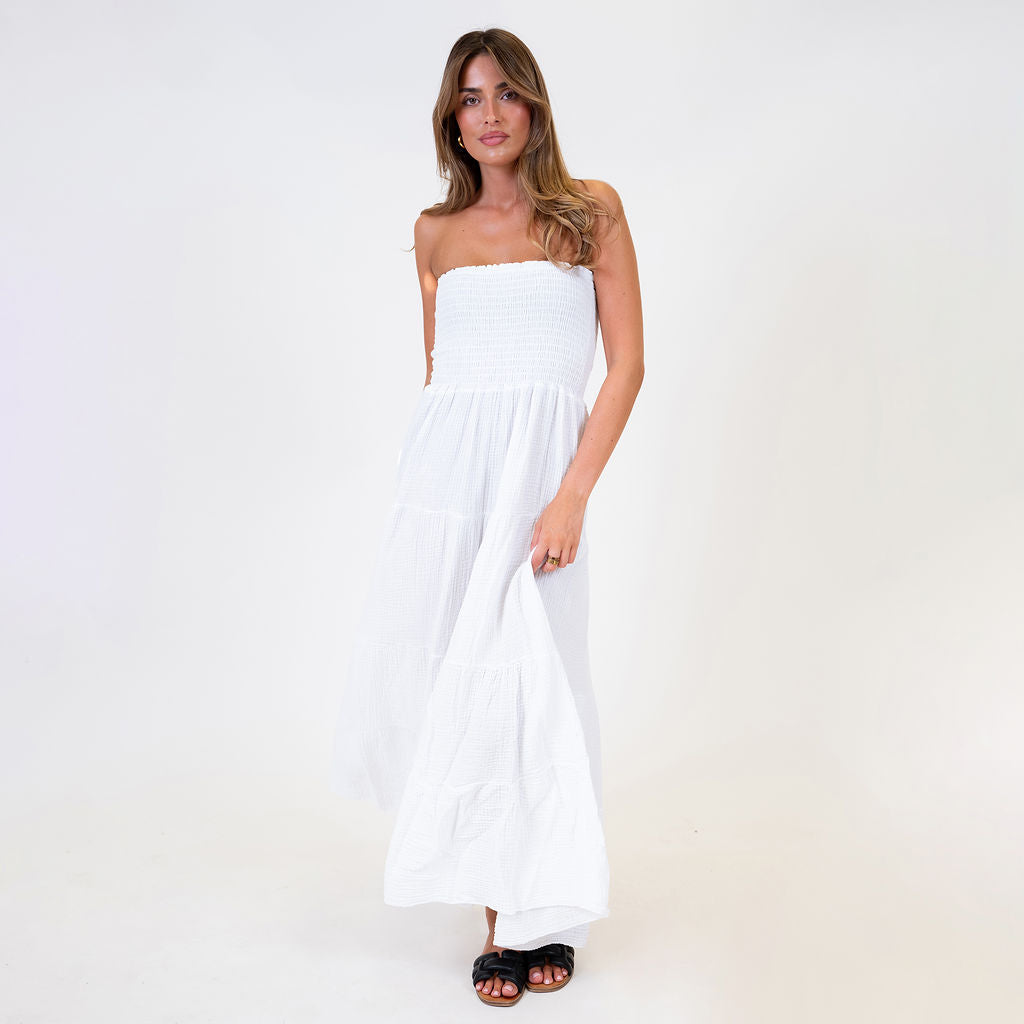 vestido tipo bandeau