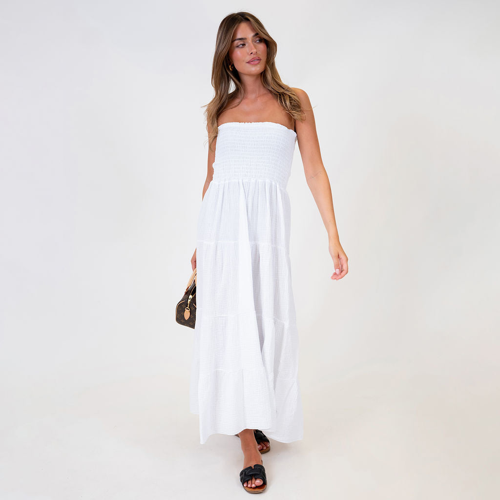 vestido tipo bandeau