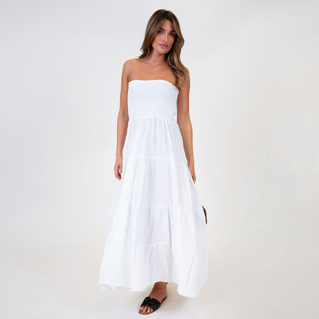 vestido tipo bandeau