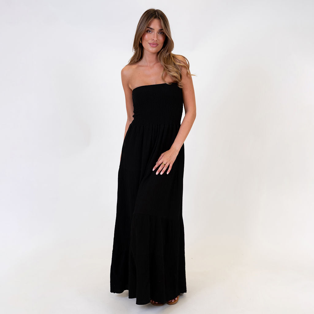 vestido tipo bandeau