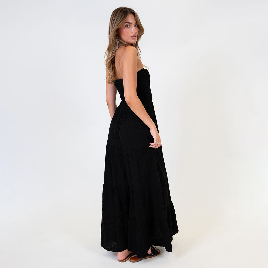 vestido tipo bandeau