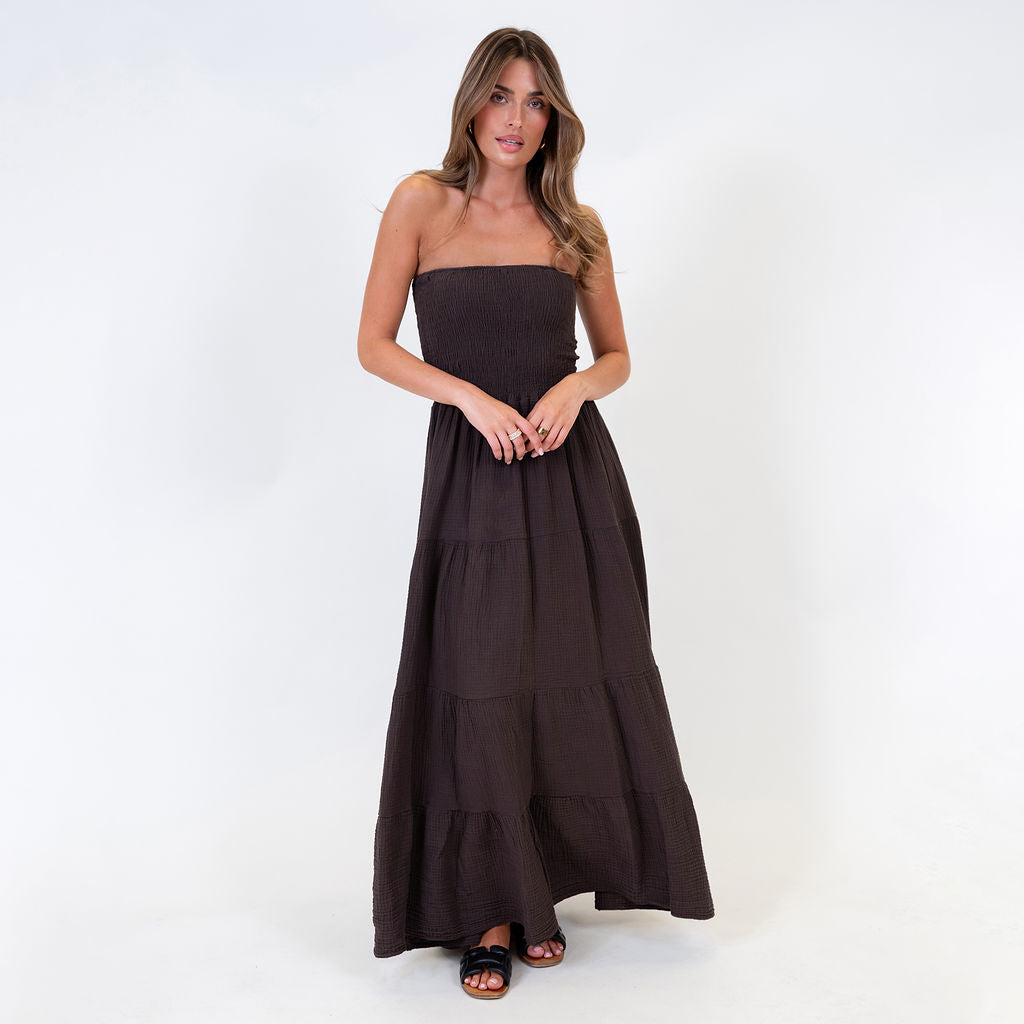 vestido tipo bandeau
