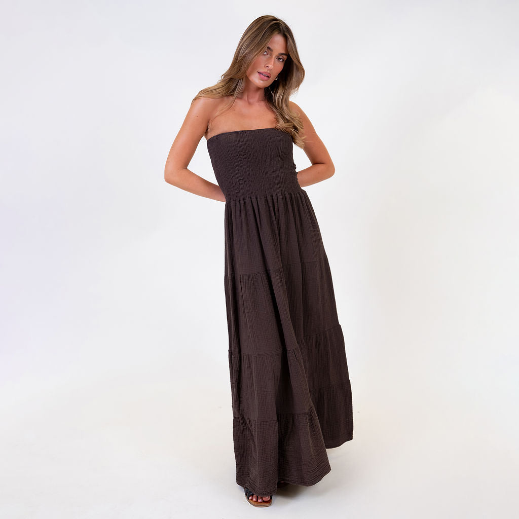 vestido tipo bandeau