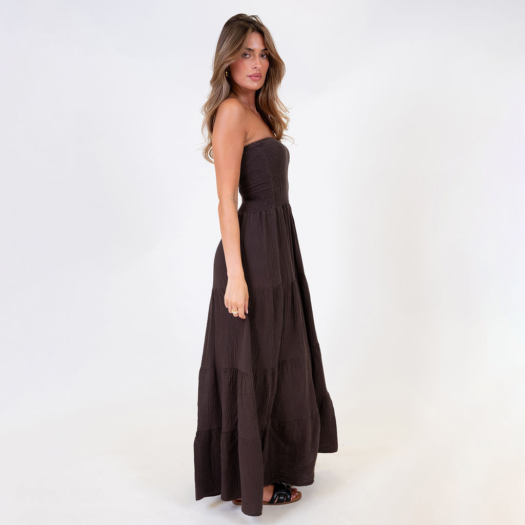 vestido tipo bandeau