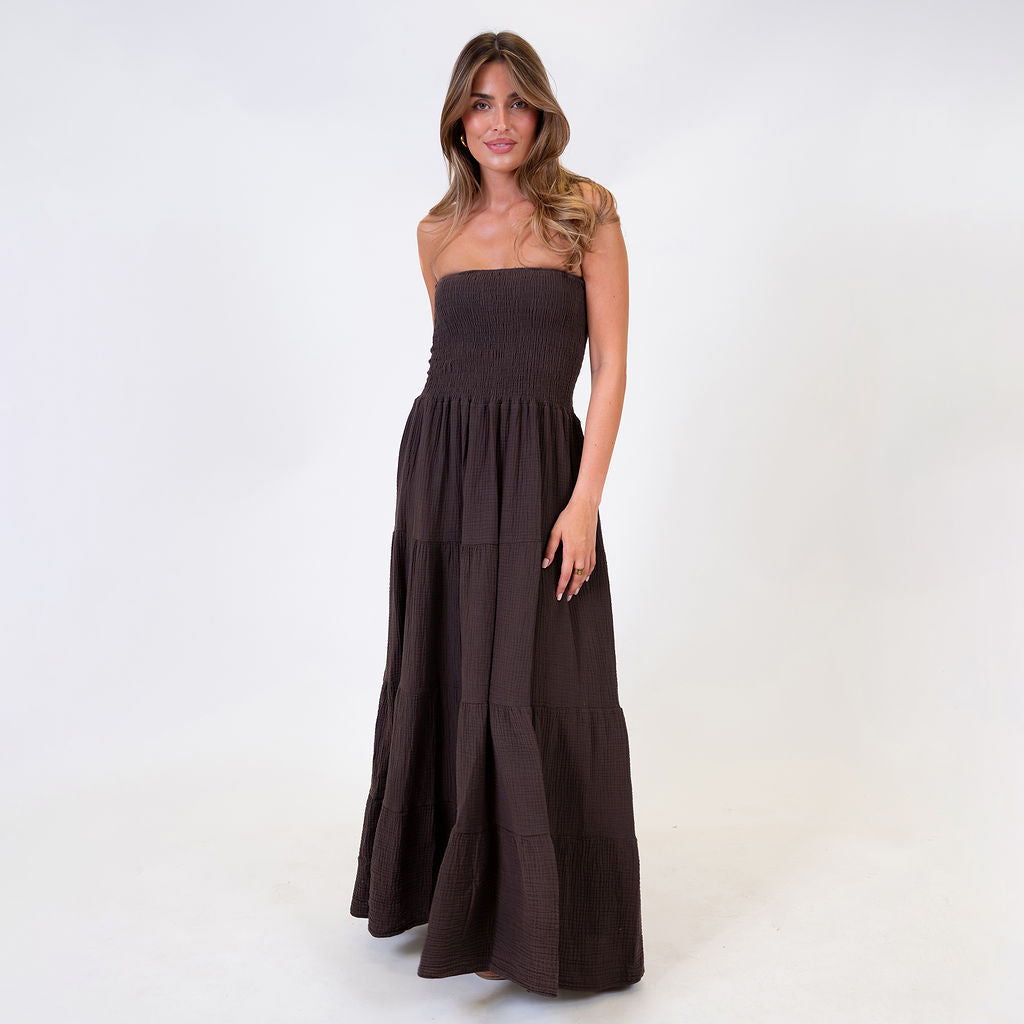 vestido tipo bandeau