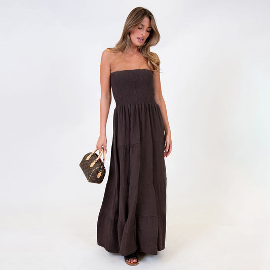 vestido tipo bandeau