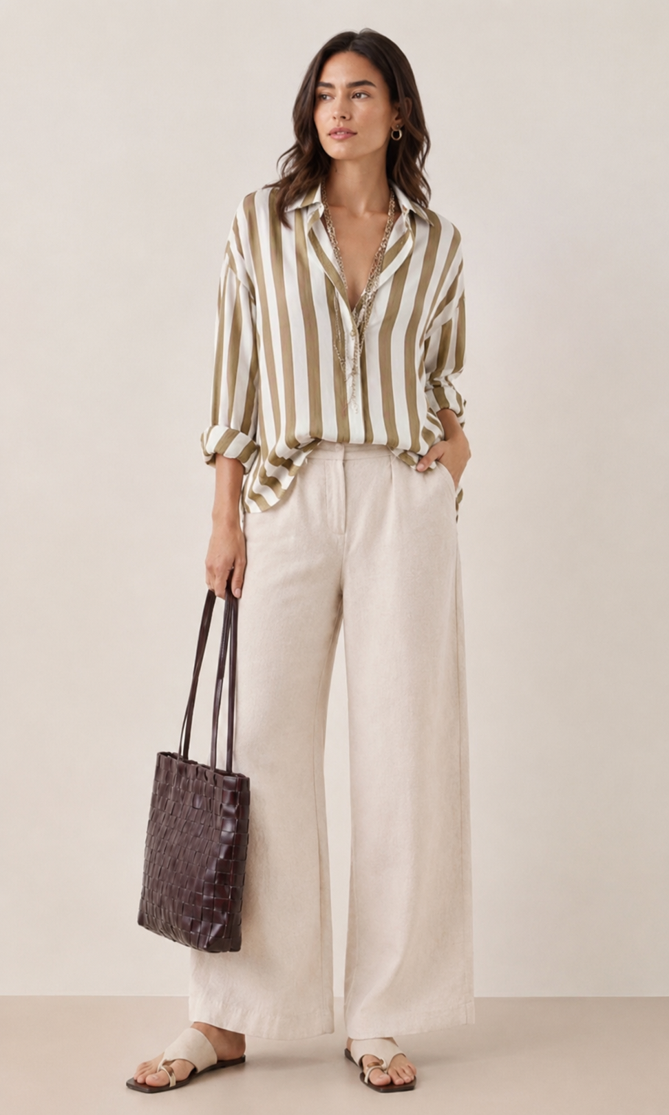 Camisa oversize de rayas con botones