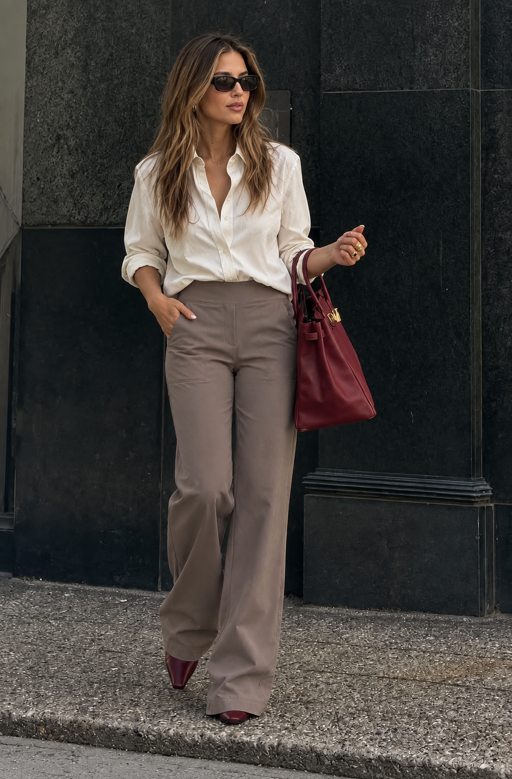MARA | Pantalón elástico de cintura alta