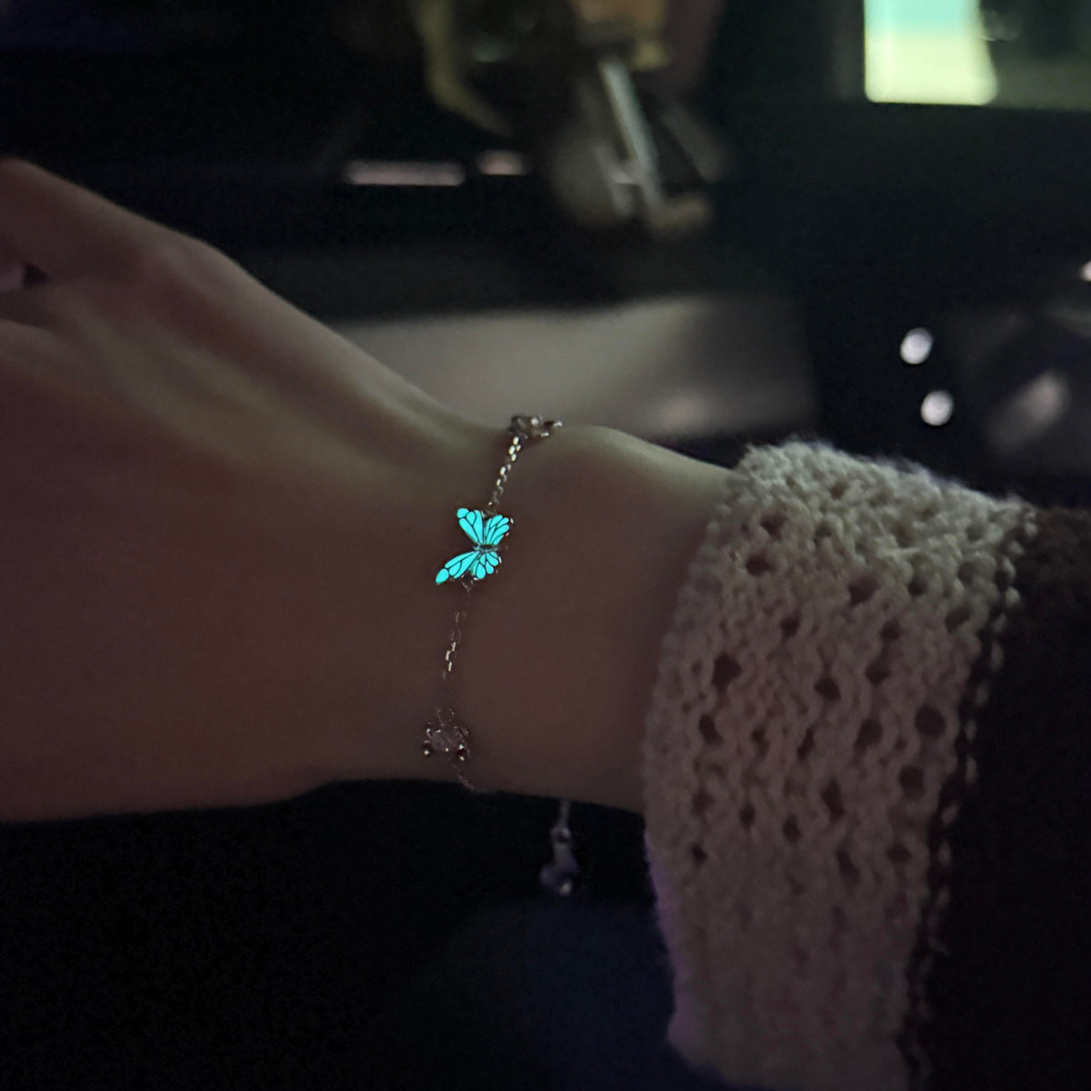 Pulsera Mariposa Azul Sueño Luminoso