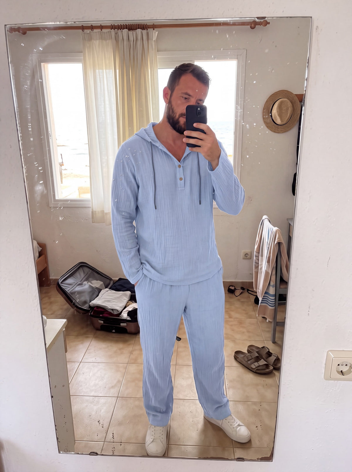 Conjunto de dos piezas azul claro - espejo