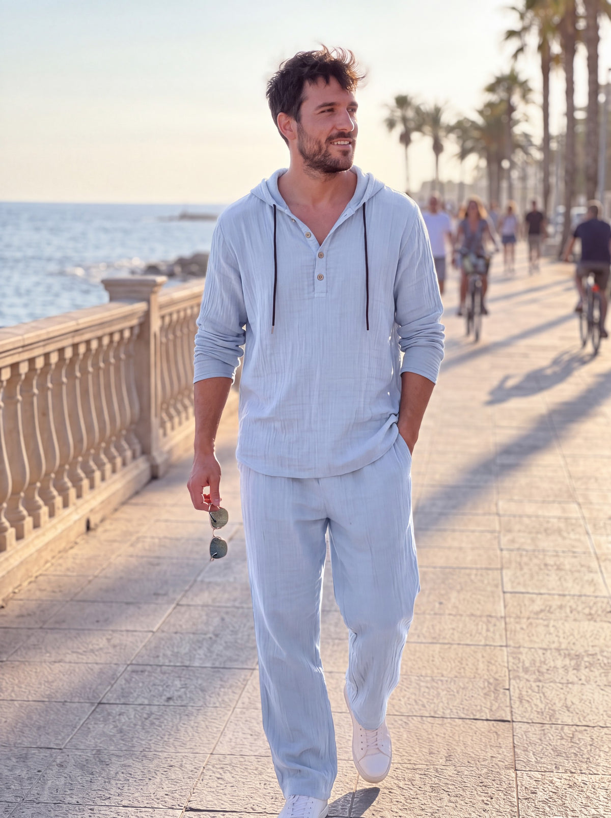 Conjunto de dos piezas azul claro - paseo marítimo