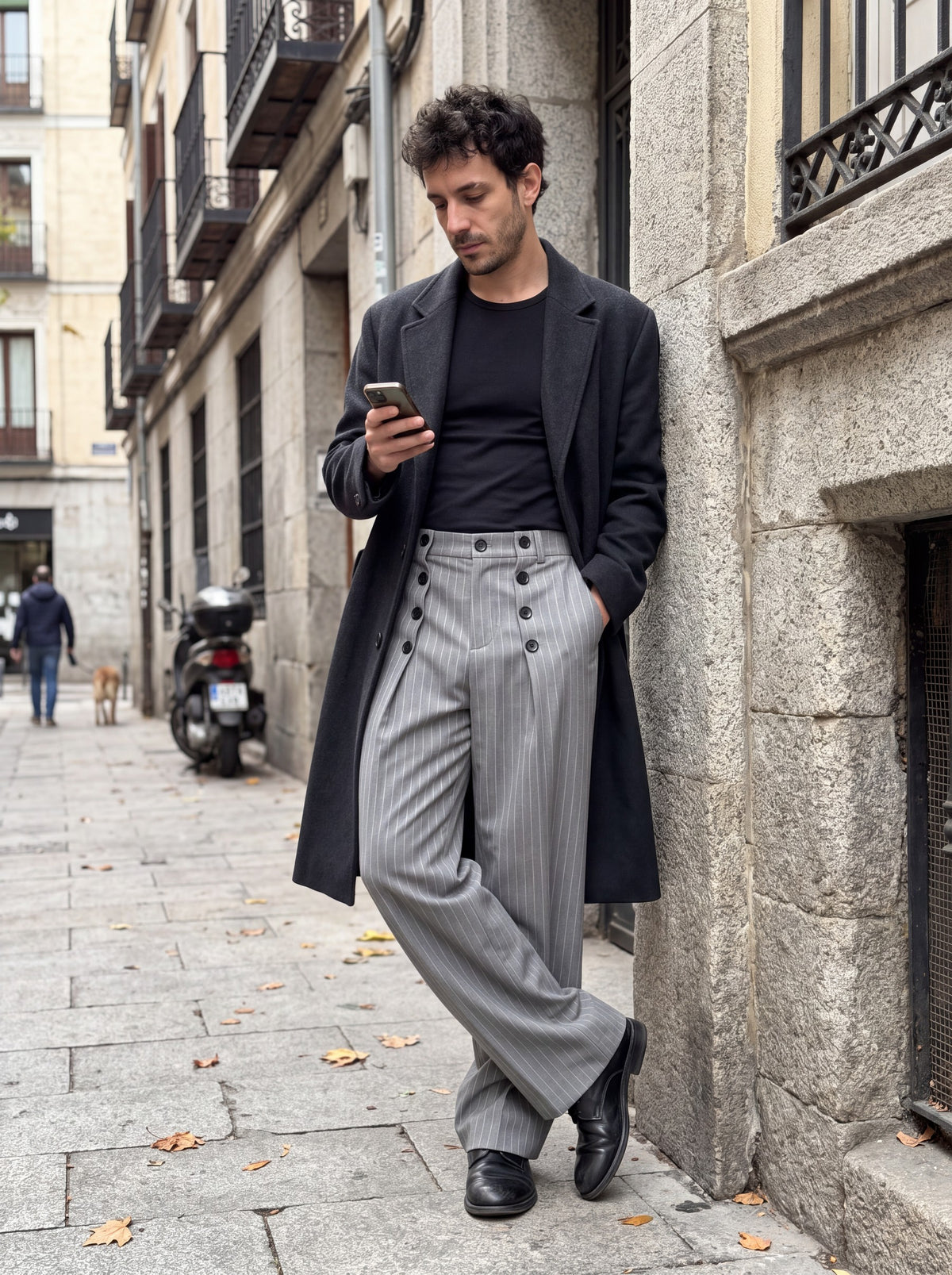 Pantalón doble botonera Grigio - 1