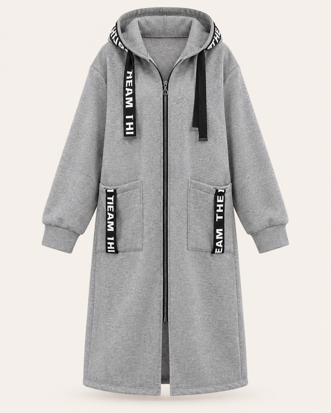 Chaqueta larga con capucha