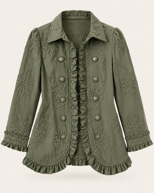Chaqueta Bordada con Volantes