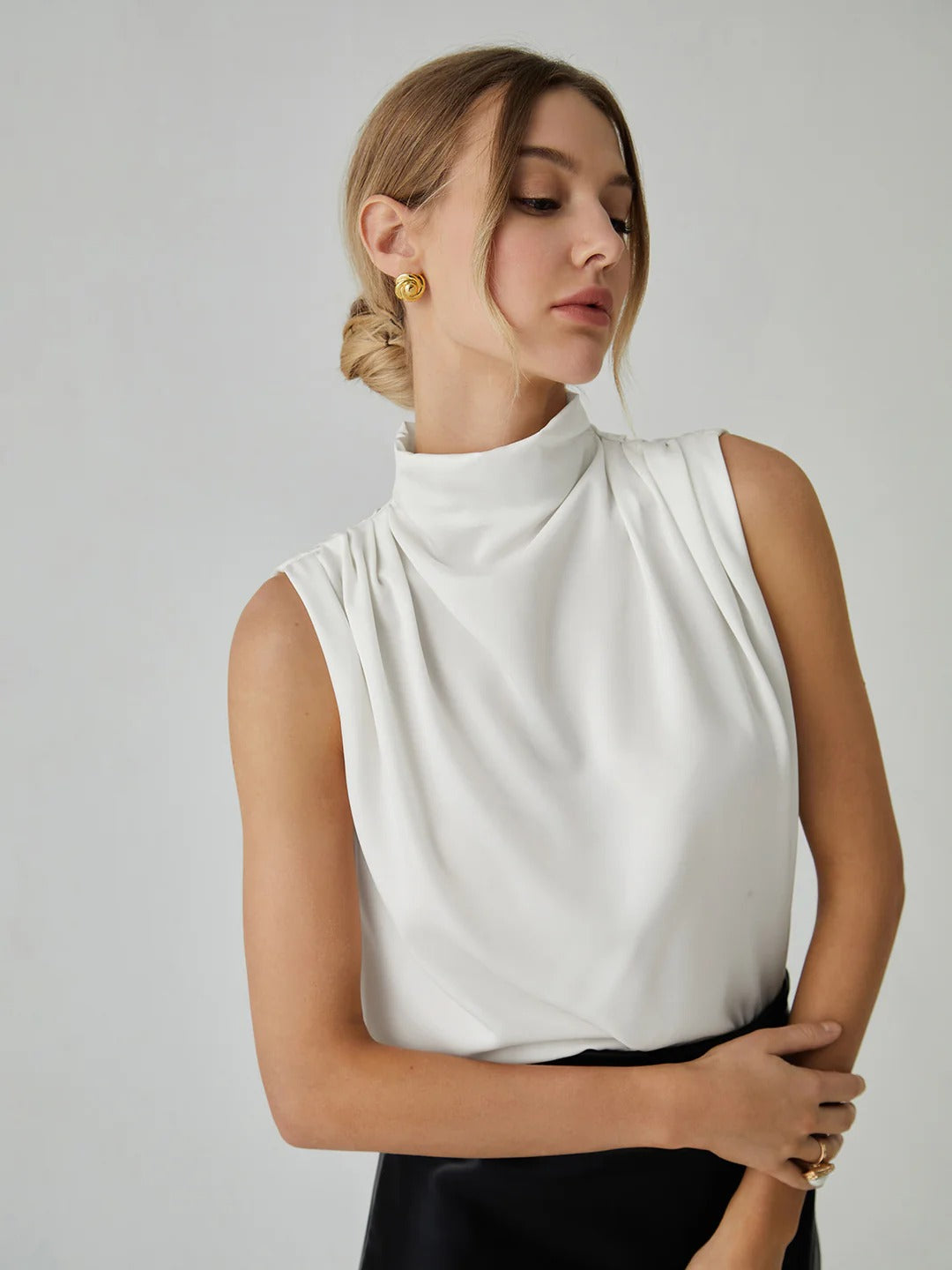 Blusa Cuello Drapeado Elegance
