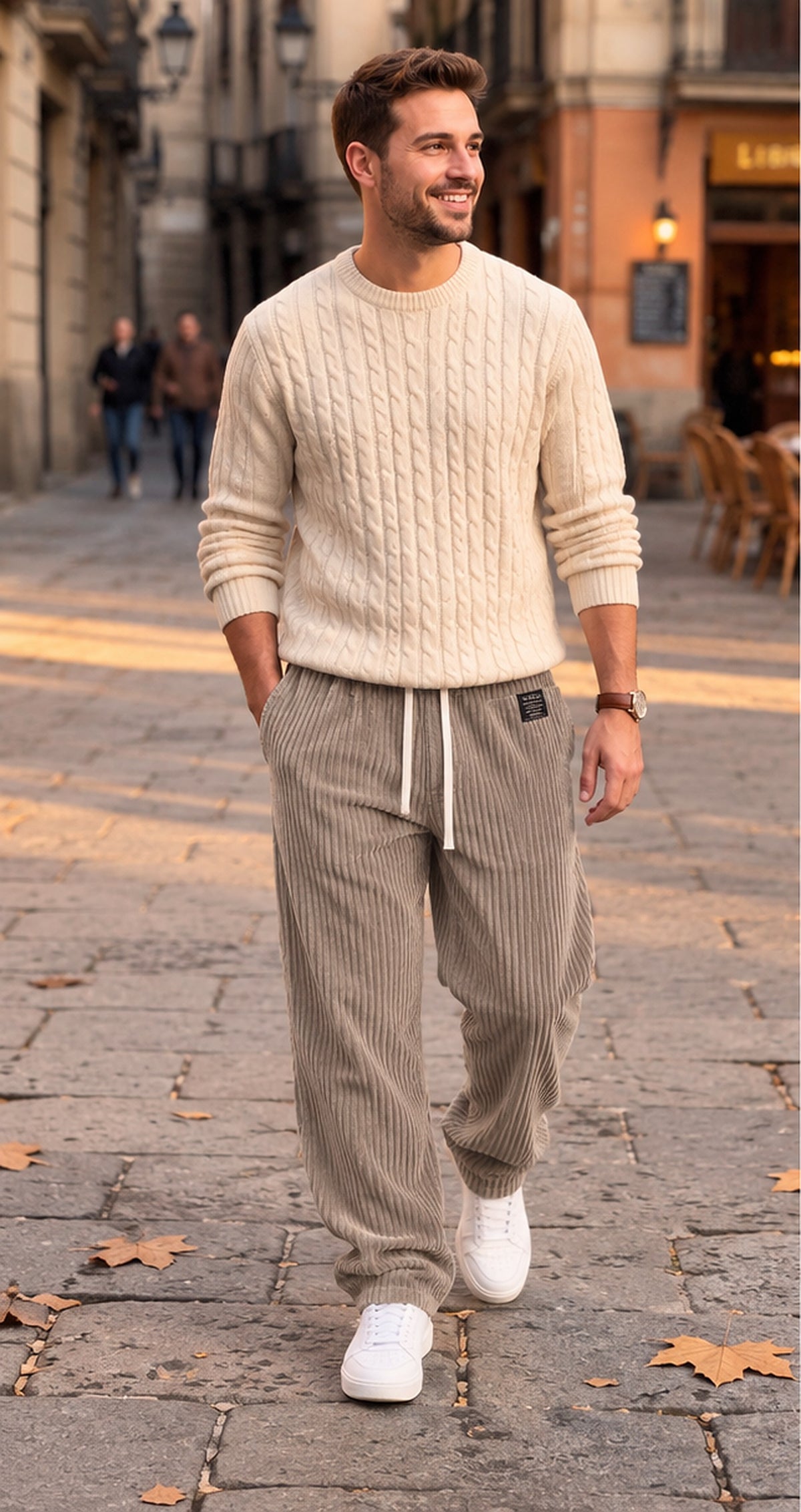 Pantalón de pana caqui - delante