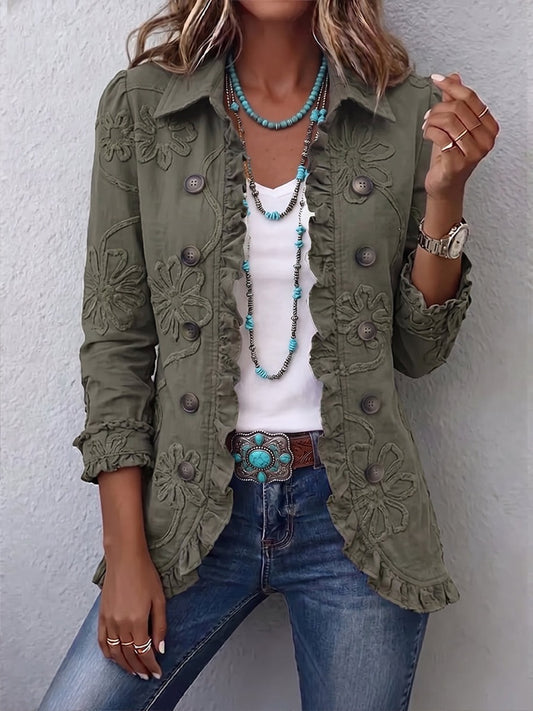 Chaqueta Bordada con Volantes