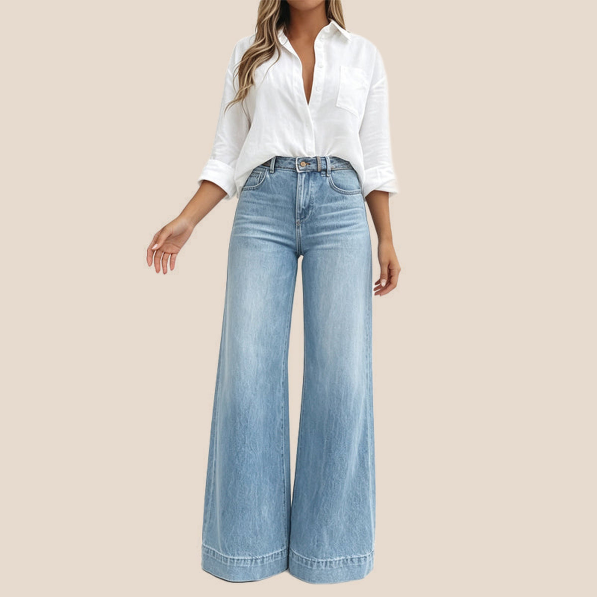 Pantalón ancho Azul cielo - 1