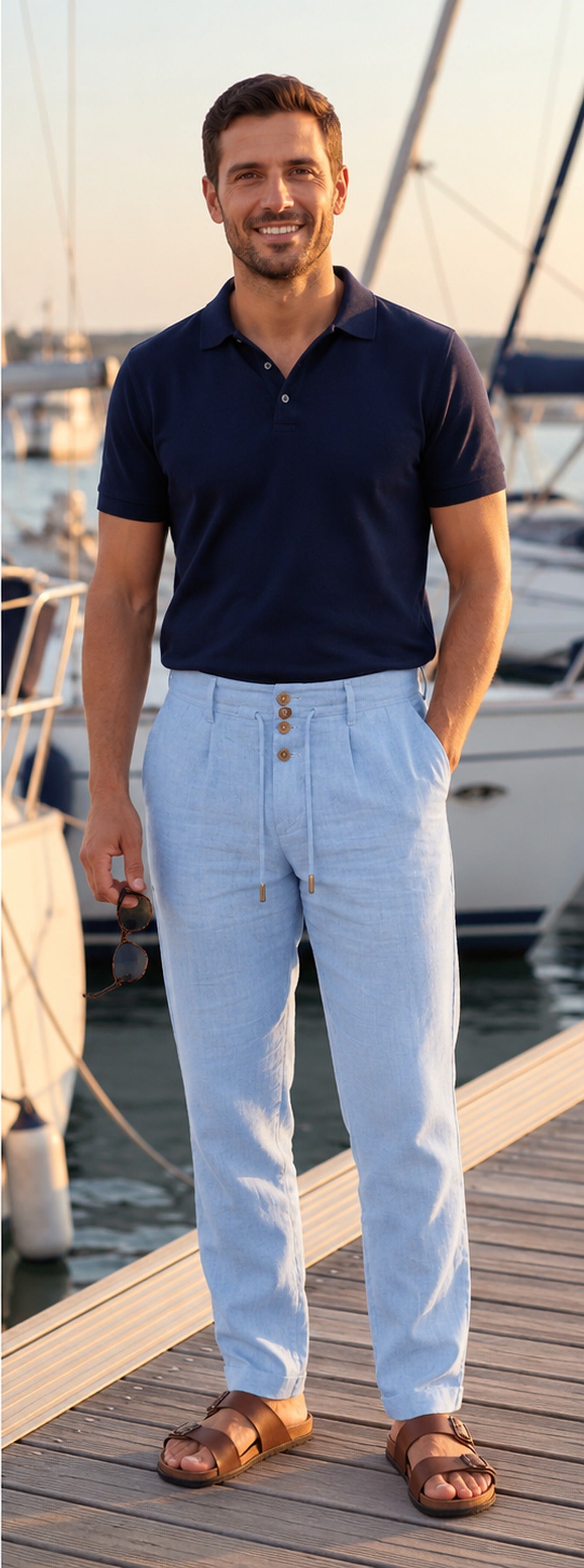 Pantalón elegante azul - marina
