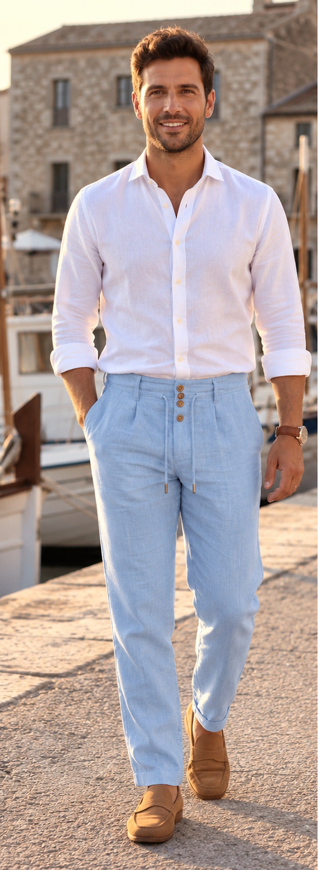 Pantalón elegante azul - puerto