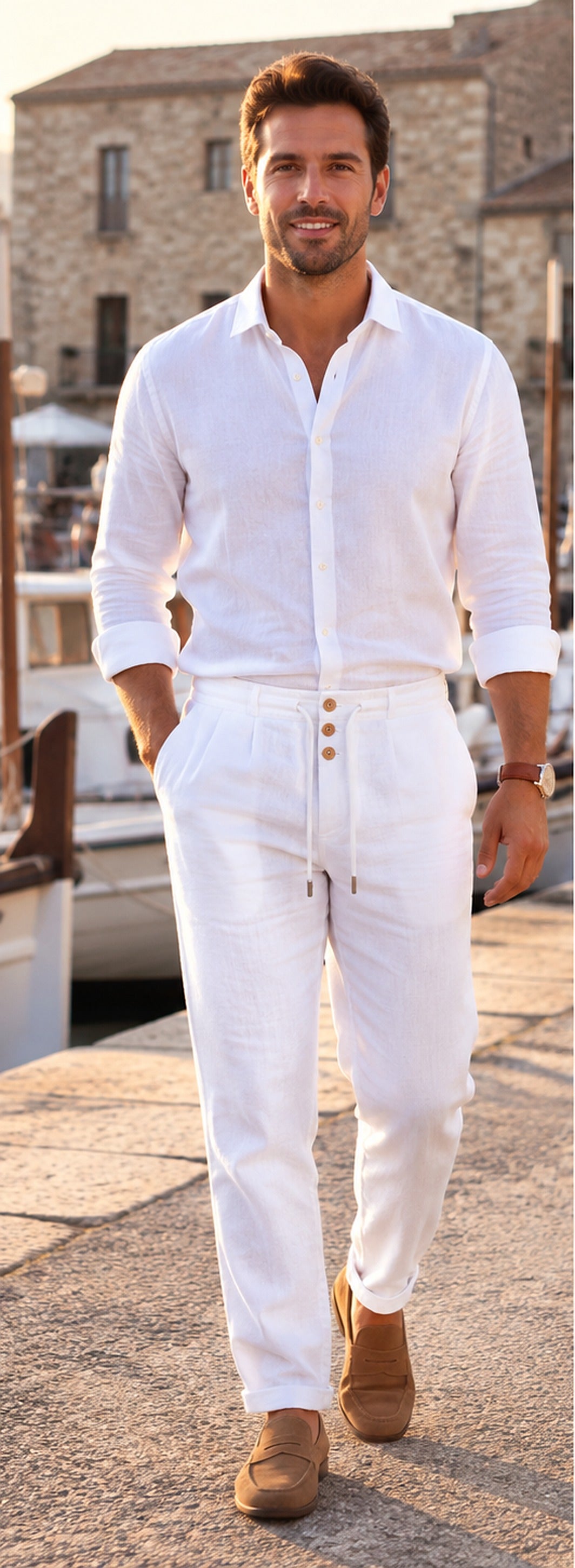 Pantalón elegante blanco - puerto