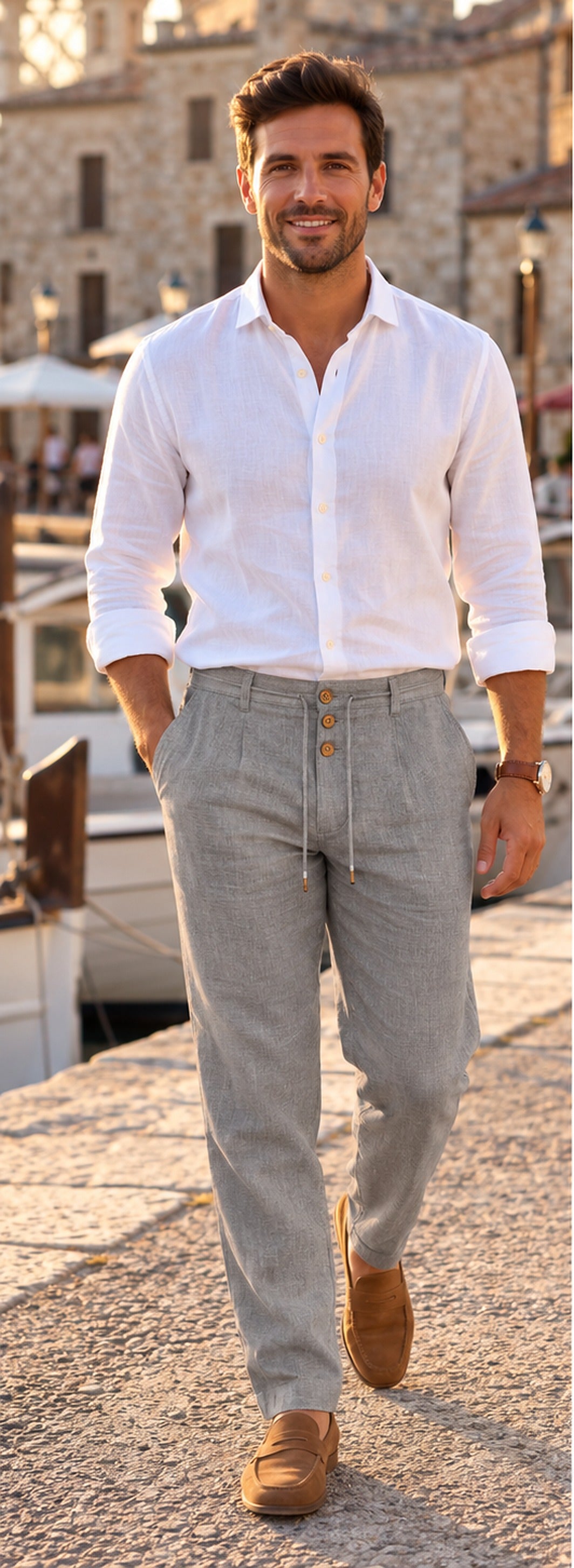 Pantalón elegante gris - puerto