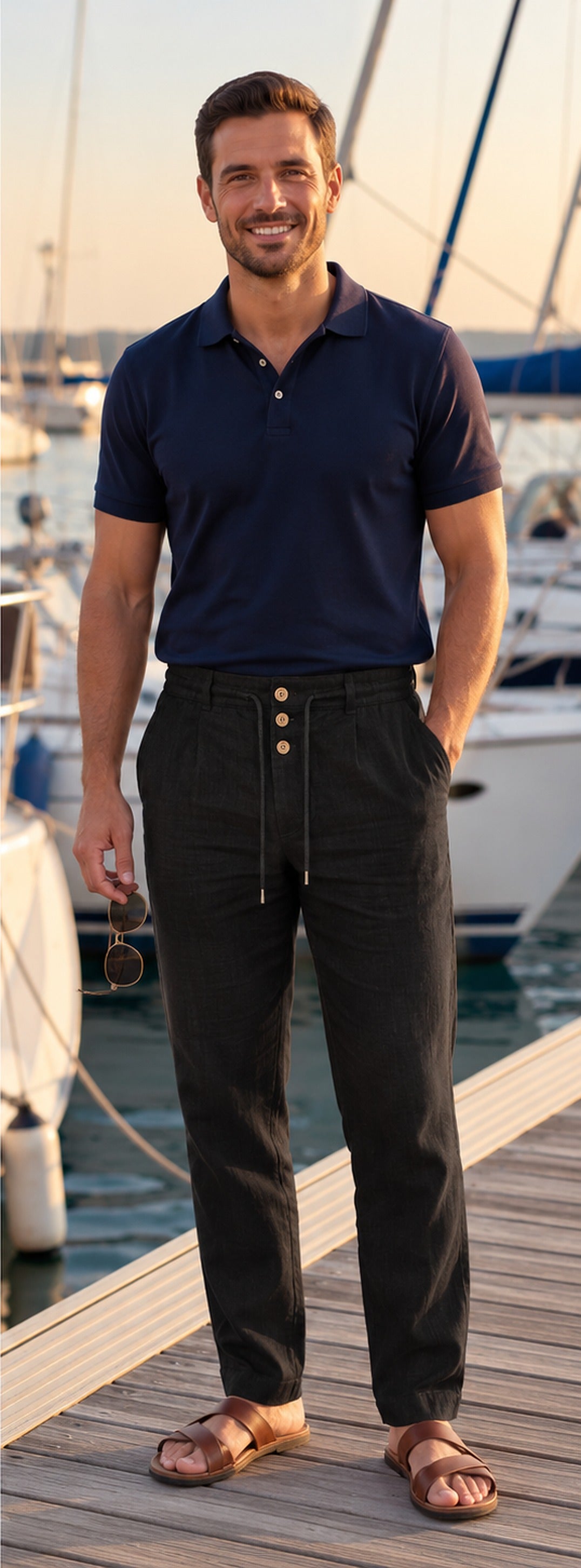 Pantalón elegante negro - marina