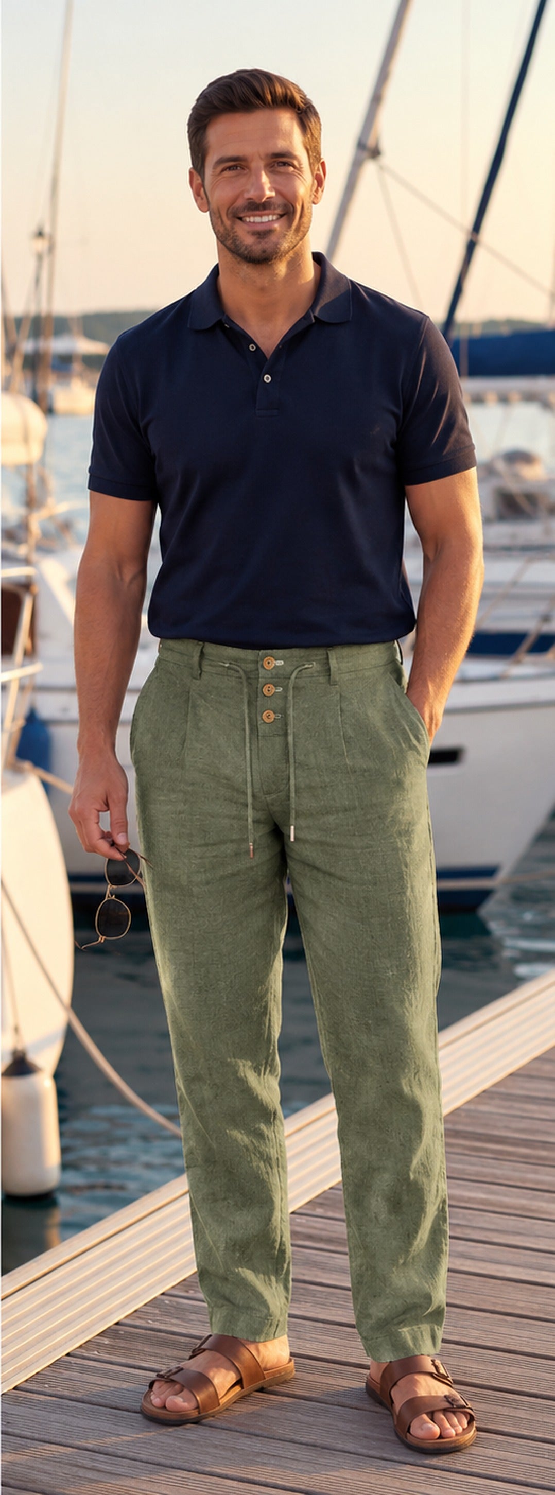 Pantalón elegante verde - marina